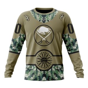 Personalized NHL Buffalo Sabres Military Camo With City Or State Flag Unisex Sweatshirt SWS2041