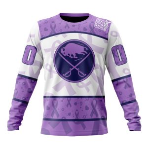Personalized NHL Buffalo Sabres Special Lavender Hockey Fights Cancer Unisex Sweatshirt SWS2054