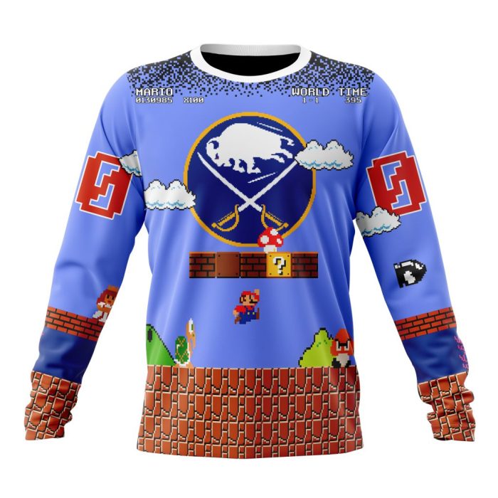Personalized NHL Buffalo Sabres With Super Mario Game Design Unisex Sweatshirt SWS2088