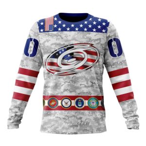 Personalized NHL Carolina Hurricanes Armed Forces Appreciation Unisex Sweatshirt SWS2149