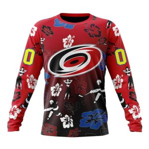 Personalized NHL Carolina Hurricanes Hawaiian Style Design For Fans Unisex Sweatshirt SWS2153