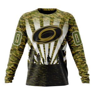 Personalized NHL Carolina Hurricanes Military Camo Kits For Veterans Day And Rememberance Day Unisex Sweatshirt SWS2157