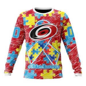 Personalized NHL Carolina Hurricanes Special Autism Awareness Month Unisex Sweatshirt SWS2159