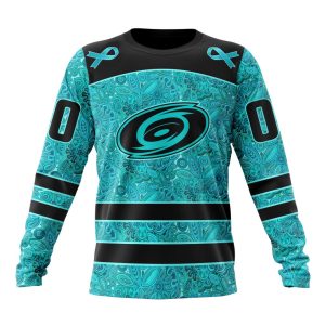 Personalized NHL Carolina Hurricanes Special Design Fight Ovarian Cancer Unisex Sweatshirt SWS2166