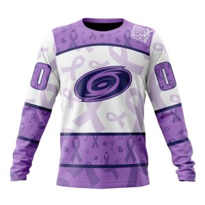 Personalized NHL Carolina Hurricanes Special Lavender Hockey Fights Cancer Unisex Sweatshirt SWS2171
