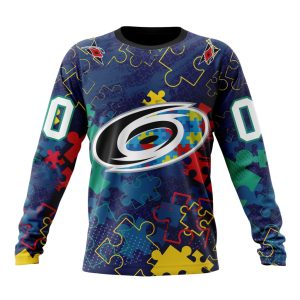 Personalized NHL Carolina Hurricanes Specialized Fearless Against Autism Unisex Sweatshirt SWS2188