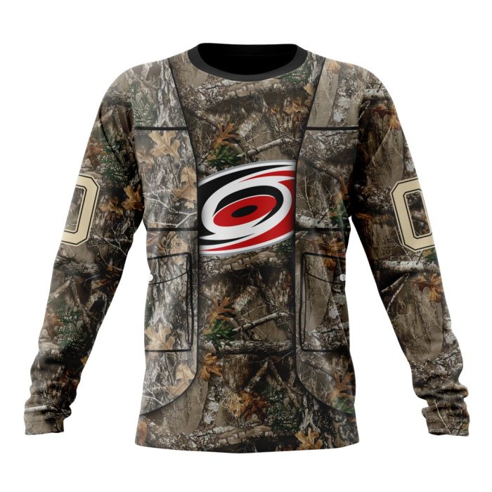 Personalized NHL Carolina Hurricanes Vest Kits With Realtree Camo Unisex Sweatshirt SWS2201