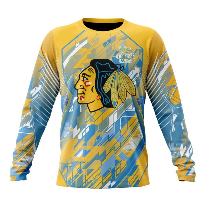 Personalized NHL Chicago BlackHawks Fearless Against Childhood Cancers Unisex Sweatshirt SWS2211