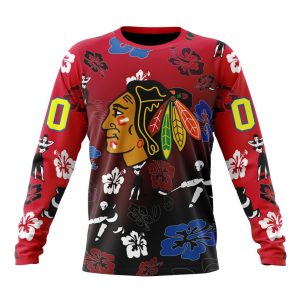 Personalized NHL Chicago BlackHawks Hawaiian Style Design For Fans Unisex Sweatshirt SWS2212