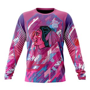 Personalized NHL Chicago BlackHawks I Pink I Can! Fearless Again Breast Cancer Unisex Sweatshirt SWS2213