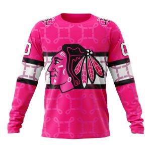 Personalized NHL Chicago BlackHawks I Pink I Can! In October We Wear Pink Breast Cancer Unisex Sweatshirt SWS2214