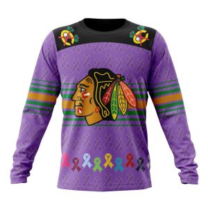 Personalized NHL Chicago BlackHawks Specialized Design Fights Cancer Unisex Sweatshirt SWS2242