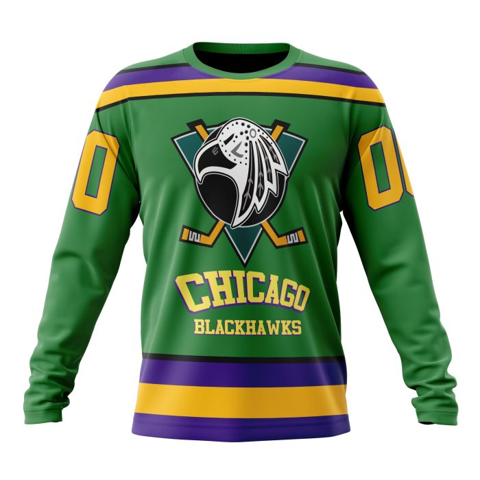 Personalized NHL Chicago BlackHawks Specialized Design X The Mighty Ducks Unisex Sweatshirt SWS2245