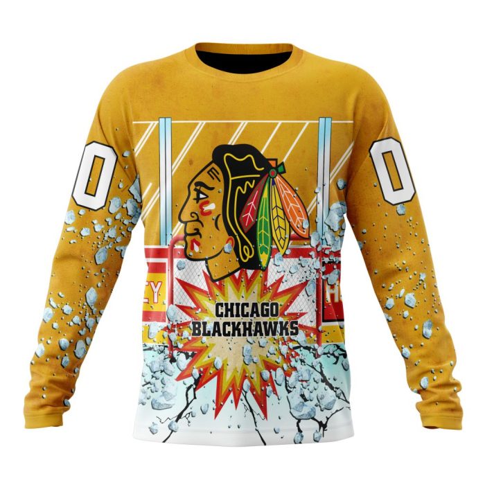 Personalized NHL Chicago BlackHawks With Ice Hockey Arena Unisex Sweatshirt SWS2263