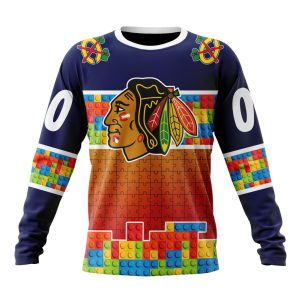 Personalized NHL Chicago Blackhawks Autism Awareness Design Unisex Sweatshirt SWS2209