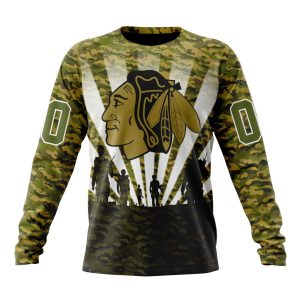 Personalized NHL Chicago Blackhawks Military Camo Kits For Veterans Day And Rememberance Day Unisex Sweatshirt SWS2216