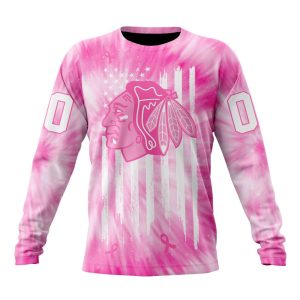 Personalized NHL Chicago Blackhawks Special Pink Tie-Dye Unisex Sweatshirt SWS2235