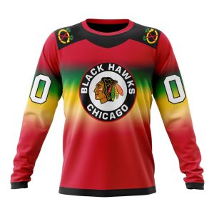 Personalized NHL Chicago Blackhawks Special Retro Gradient Design Unisex Sweatshirt SWS2236