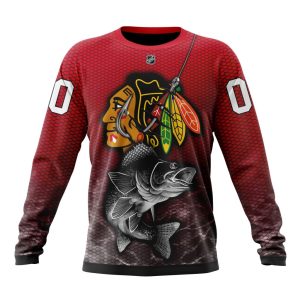 Personalized NHL Chicago Blackhawks Specialized Fishing Style Unisex Sweatshirt SWS2248