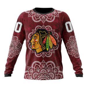 Personalized NHL Chicago Blackhawks Specialized Mandala Style Unisex Sweatshirt SWS2252