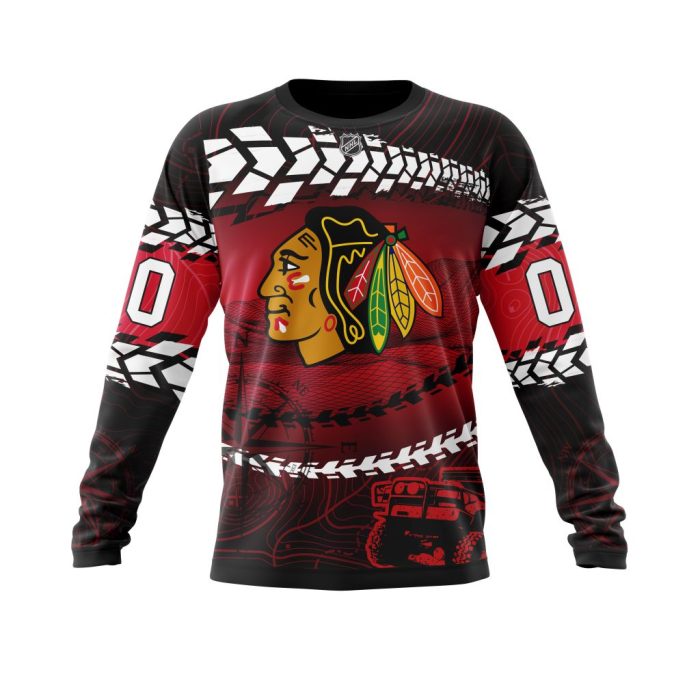 Personalized NHL Chicago Blackhawks Specialized Off - Road Style Unisex Sweatshirt SWS2254