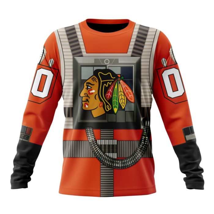 Personalized NHL Chicago Blackhawks Star Wars Rebel Pilot Design Unisex Sweatshirt SWS2258