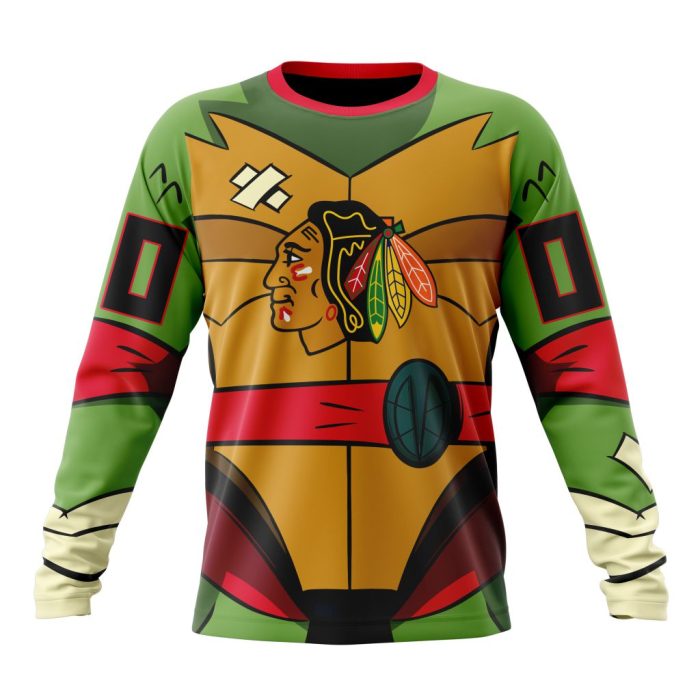 Personalized NHL Chicago Blackhawks Teenage Mutant Ninja Turtles Design Unisex Sweatshirt SWS2259