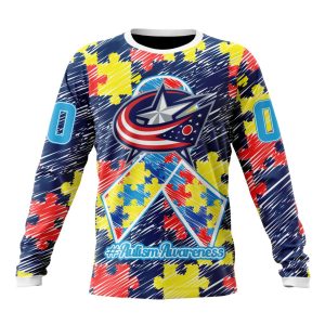 Personalized NHL Columbus Blue Jackets Special Autism Awareness Month Unisex Sweatshirt SWS2336