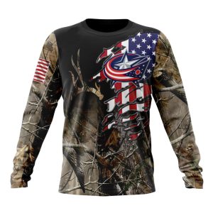 Personalized NHL Columbus Blue Jackets Special Camo Realtree Hunting Unisex Sweatshirt SWS2341