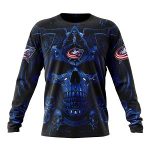 Personalized NHL Columbus Blue Jackets Special Design With Skull Art Unisex Sweatshirt SWS2346