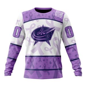 Personalized NHL Columbus Blue Jackets Special Lavender Hockey Fights Cancer Unisex Sweatshirt SWS2347