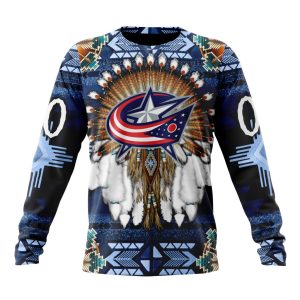 Personalized NHL Columbus Blue Jackets Special Native Costume Design Unisex Sweatshirt SWS2348