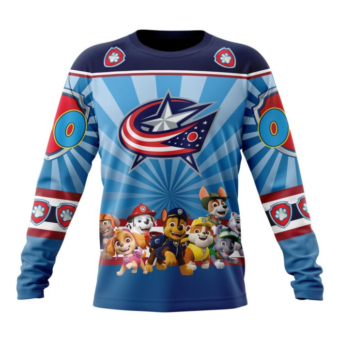 Personalized NHL Columbus Blue Jackets Special Paw Patrol Kits Unisex Sweatshirt SWS2349