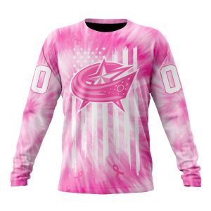Personalized NHL Columbus Blue Jackets Special Pink Tie-Dye Unisex Sweatshirt SWS2351