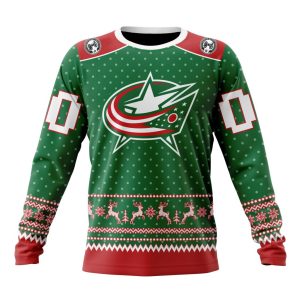 Personalized NHL Columbus Blue Jackets Special Ugly Christmas Unisex Sweatshirt SWS2356