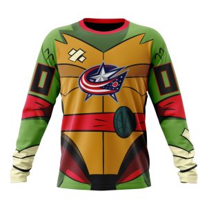Personalized NHL Columbus Blue Jackets Teenage Mutant Ninja Turtles Design Unisex Sweatshirt SWS2375