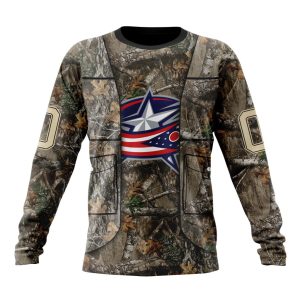 Personalized NHL Columbus Blue Jackets Vest Kits With Realtree Camo Unisex Sweatshirt SWS2376