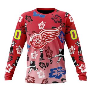 Personalized NHL Detroit Red Wings Hawaiian Style Design For Fans Unisex Sweatshirt SWS2446