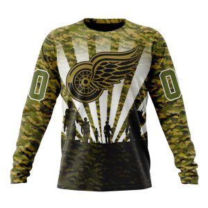 Personalized NHL Detroit Red Wings Military Camo Kits For Veterans Day And Rememberance Day Unisex Sweatshirt SWS2450