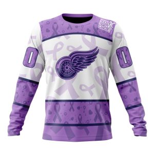 Personalized NHL Detroit Red Wings Special Lavender Hockey Fights Cancer Unisex Sweatshirt SWS2463