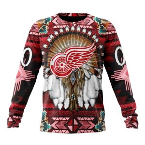 Personalized NHL Detroit Red Wings Special Native Costume Design Unisex Sweatshirt SWS2465