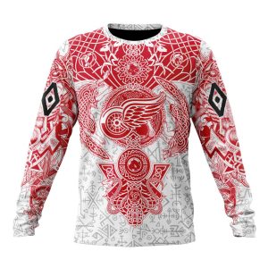 Personalized NHL Detroit Red Wings Special Norse Viking Symbols Unisex Sweatshirt SWS2466