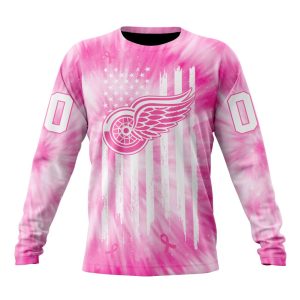 Personalized NHL Detroit Red Wings Special Pink Tie-Dye Unisex Sweatshirt SWS2469