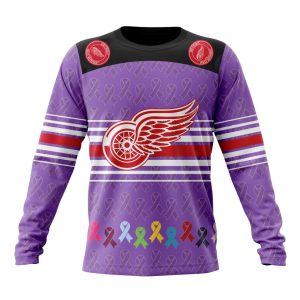 Personalized NHL Detroit Red Wings Specialized Design Fights Cancer Unisex Sweatshirt SWS2476
