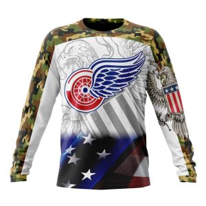 Personalized NHL Detroit Red Wings Specialized Design With Our America Eagle Flag Unisex Sweatshirt SWS2478