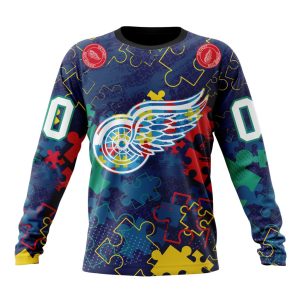 Personalized NHL Detroit Red Wings Specialized Fearless Against Autism Unisex Sweatshirt SWS2481