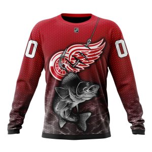 Personalized NHL Detroit Red Wings Specialized Fishing Style Unisex Sweatshirt SWS2482