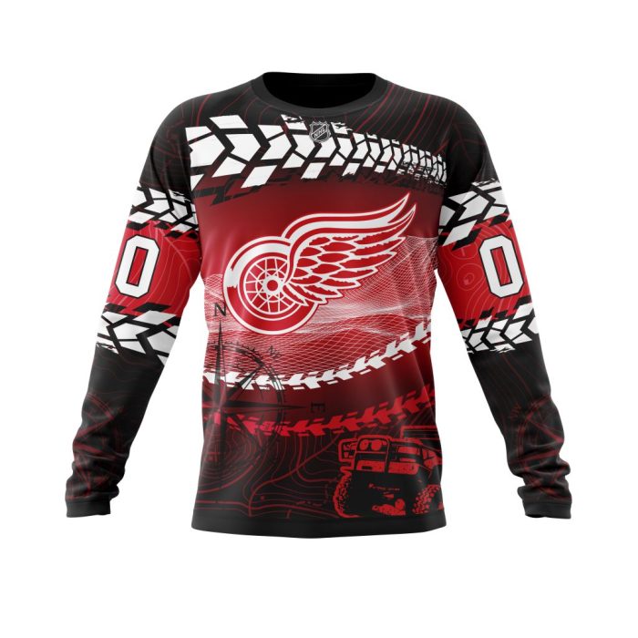 Personalized NHL Detroit Red Wings Specialized Off - Road Style Unisex Sweatshirt SWS2488