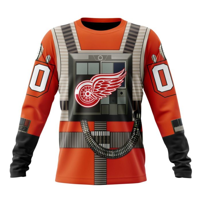 Personalized NHL Detroit Red Wings Star Wars Rebel Pilot Design Unisex Sweatshirt SWS2492