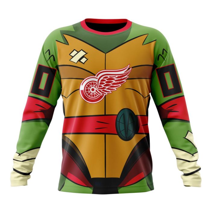 Personalized NHL Detroit Red Wings Teenage Mutant Ninja Turtles Design Unisex Sweatshirt SWS2493